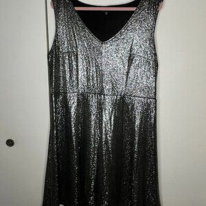 Torrid Silver Sparkle Fit & Flare Dress - Size 2